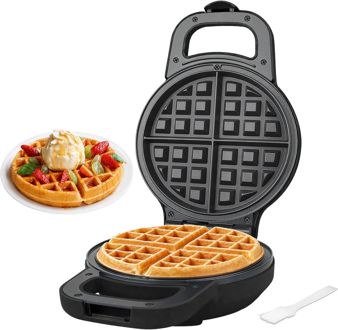 SugarWhisk Electric Mini Waffle Maker, 6-inch Belgian Waffle Maker Flip with Ceramic Non-stick Coating, waflera pequea, Rotating Flip chaffle maker, Graphite