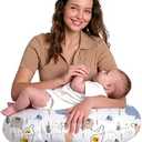 Little Grape Land Nursing Pillow for Infants, Extra Firm Breastfeeding Pillows, Baby Pillow for Nursing, Bottle Feeding with Machine Washable Cover & Breathable Filling (Bear)