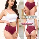 LEVAO 4-Pack Women Tummy Control Thong High Waist Seamless Underwear