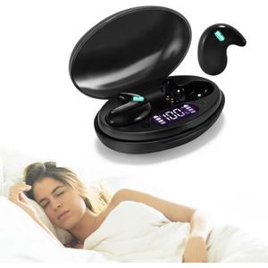Sleep Earbuds Ultra-Thin Wireless Bluetooth 5.3 Earbuds for Side Sleepers, Noise Blocking Sleep Headphones with 6H Playtime, Ergonomic Mini Design for Small Ears (Deep Black)