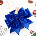 Meseey 4 Inch Wide Royal Blue Velvet Wired Ribbon, 10 Yards Velvet Ribbon with Wire Edge for Christmas Tree, Wreaths, Gift Wrapping, Bows, Crafts, Wedding and Holiday Decorations