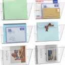 Gawerk 6 Pack Clear Single Pocket Wall File Holder Hanging Wall Organizer, Wall Mount Mails Magazines Organizer for Office and Home