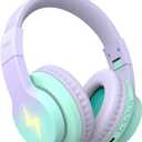 seenda Kids Bluetooth Headphones, Colorful Wireless Over Ear Headset with 85dB/94dB Volume Limited, 45H Playtime, 3 Lighting Modes, Built-in Mic Headphones for Boys Girls iPad Tablet School Green