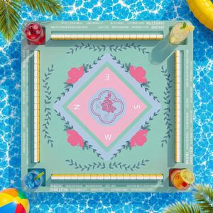 Large Floating Mahjong Table for Pool Hot Tub Float Board for Mahjong Card Games Swimmingpool Dominoes Poker Adults Pool Game Tray for Summer Party Indoor Outdoor(29 x 29 x 2 Inch,Floral)