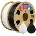 OVERTURE PLA Filament 1.75mm PLA 3D Printer Filament, 2kg Cardboard Spool (4.4lbs), Dimensional Accuracy +/- 0.03mm, Fit Most FDM Printer (Black & White)