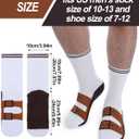Eurzom 4 Pairs Novelty Sandal Socks for Men Funny That Look Like Shoes Gifts Birthday Hilarious Gag Crew Socks Gifts for Men Father Boyfriend
