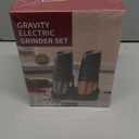 Ringco Gravity Electric Salt and Pepper Grinder Set with Charging Base, Automatic Gravity Salt and Pepper Mill with Adjustable Coarseness, LED Light, 135ml Large Capacity, Gifts for Women (Black)