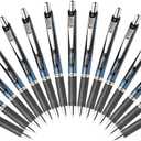 Pentel EnerGel Deluxe RTX Retractable Liquid Gel Pen - 0.5mm - Fine Line - Needle Tip - Black Ink/ Blue & Black Body/Total 15Pens Set