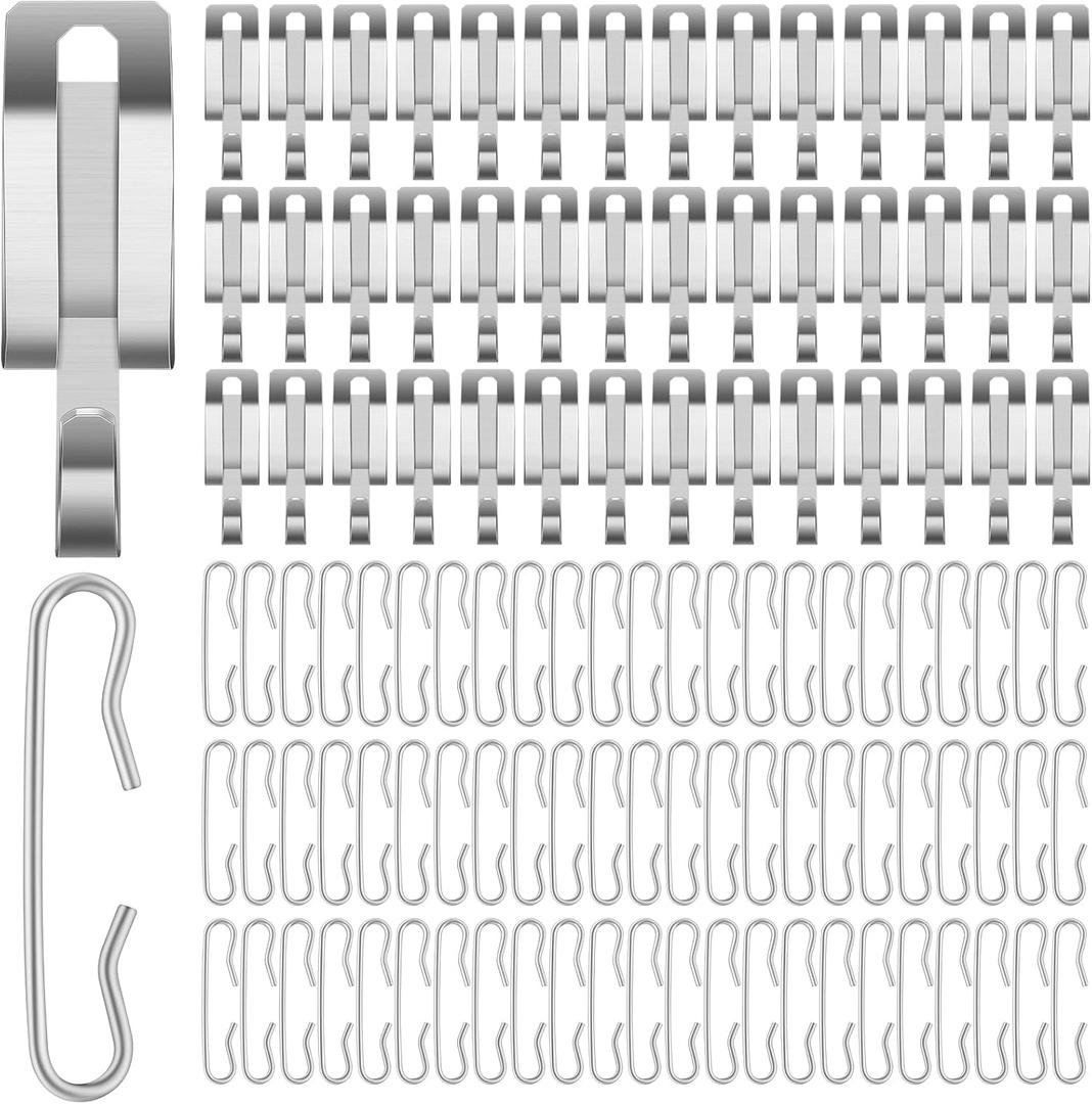 Moxweyeni 192 Pieces Heat Cable Roof Gutter Clips Christmas Light Clips 1.8" De Icing Cable Xmas Light Hooks and Spacers Set Outdoor Decor