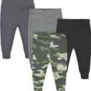 Gerber Baby Boys' Multi-Pack Pants (6-9 Months, Camo/Gray)