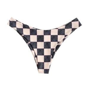 ZAFUL Womens Printed Triangle Bikinis 1 Piece Halter Bikini M Black Plaid
