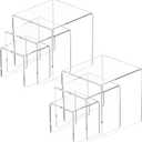 NIUBEE 2 Set Acrylic Risers Display for Funko POP Figures,Clear Cake Stands for Candy Dessert Table Decorations-3"x4"x5"