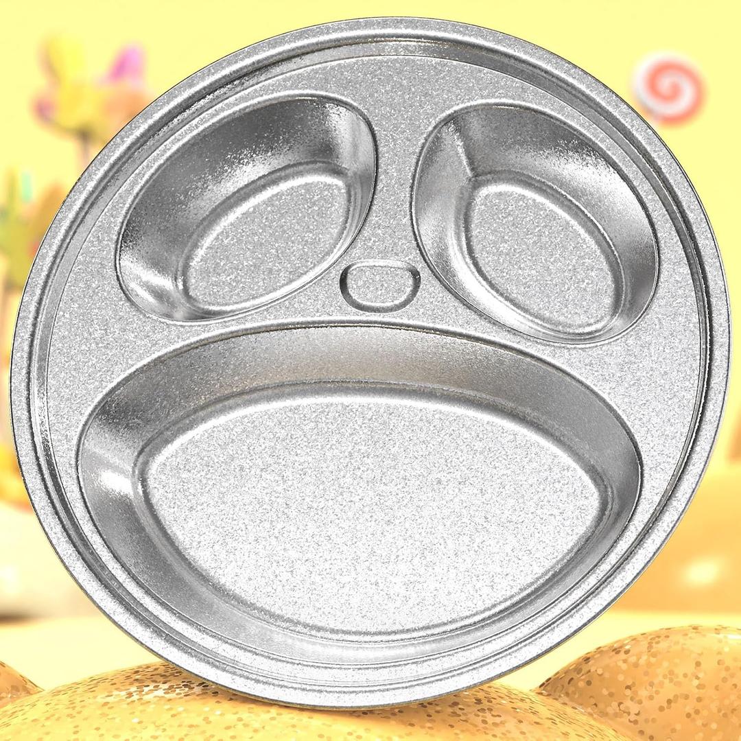 Titanium Kids Plates, Beyond Food-Grade Toddler Plates Naturally Hygienic Baby Plates Balanced Nutrition Smart Divided Portion Control Plate Non - Toxic Panda Shape Dishwasher Safe