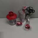 KOIOS 5-in-1 Hand Immersion Blender, 1000W 12 Speed Handheld Blender Stick with Copper Motor Stainless Steel Blade, 600ml Mixing Beaker,500ml Food Processor, Whisk, Milk Frother, Non-BPA, Red