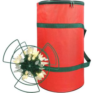 Sattiyrch Christmas Light Storage Bag - with 4 Metal Reels to Store A Lot of Holiday Christmas Lights Bulbs, Tear Proof 600D Oxford Fabric, Reinforced Stitched Handles