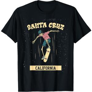 Santa Cruz Skeleton Surfing & Skateboarding T-Shirt, M
