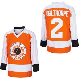 #2 Ogie Ogilthorpe Syracuse Bulldogs Slap Shot Men's Movie Ice Hockey Jersey Stitched (Large, Orange)