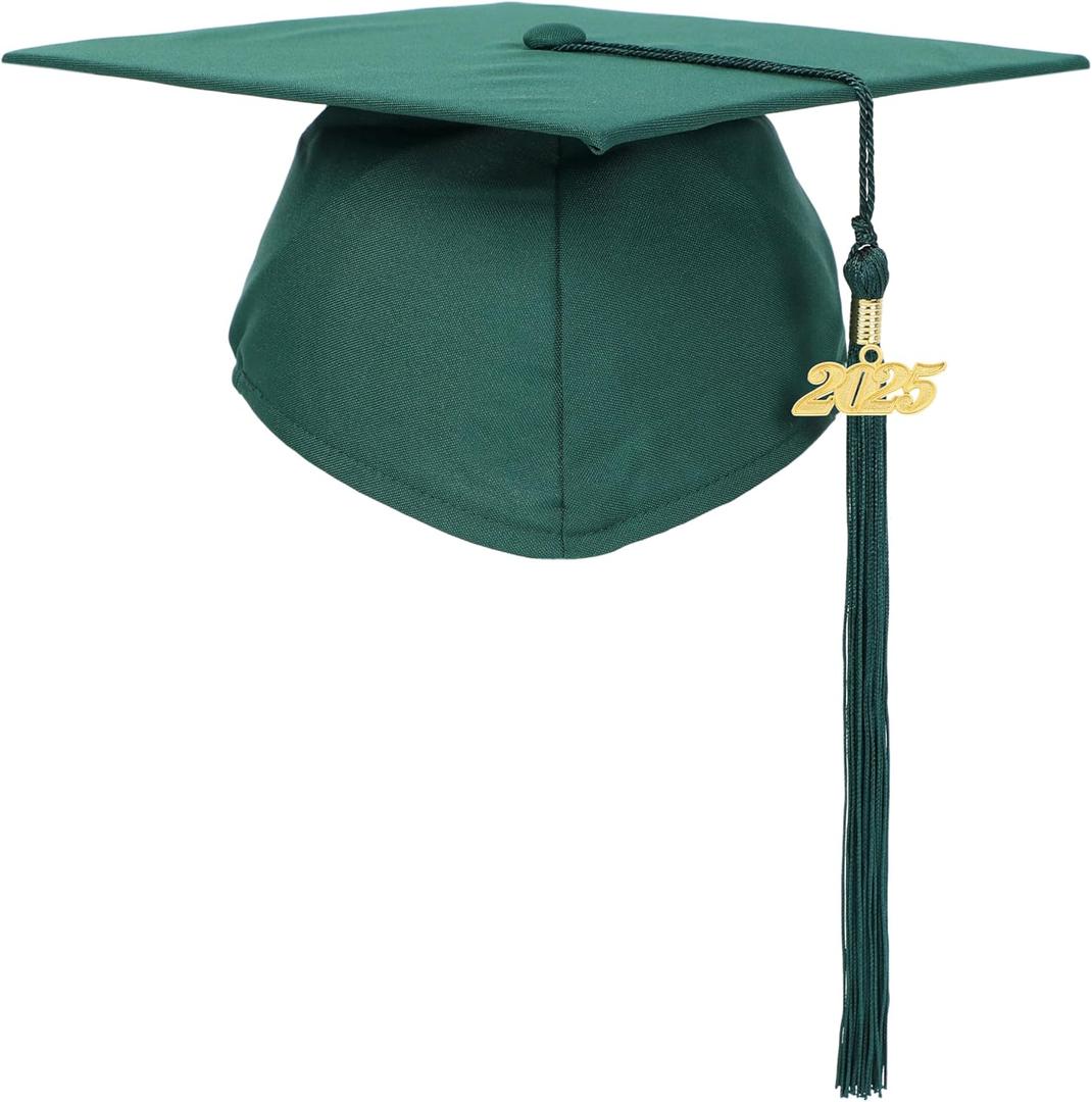 Newrara Graduation Unisex Matte Adult Graduation Cap with Tassel (Green)