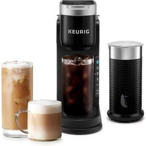 Keurig K-Caf Barista Bar Single Serve Coffee Maker and Frother, with 3 Brew Sizes, Hot and Cold Coffee Capabilities, 2oz Coffee Shot Button, Black