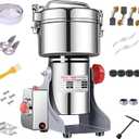 Electric Grain Grinder Mill 1000g High-speed Spice Herb Mill Commercial Powder Machine for Dry Cereals Grain Herb Spice Coffee Corn Bean (1000g Stand Type)