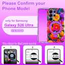 Meshine for Galaxy S26 Ultra Case with Magnetic Stand,Wave Frame,Purple