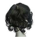 Anemone Curly Wavy Human Toppers Clip In Toupee With Side Bangs Fringe For Women Wiglets Hairpieces For Mild Hair Loss Volume Cover Gray Hair (1B)