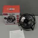 GPX Mini 4" USB Personal Fan, Compatible with Computers, Laptops, Portable Chargers, Black (AU25B)