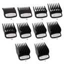 10-Piece Clipper Guard Set, Black Professional Clipper Guard Set Compatible with Most Wahl Clippers (1.5-25mm), Premium Close Cut to 1-Inch,Black