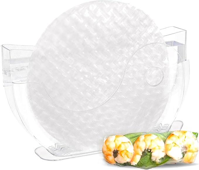 Rice Paper spring roll wrappers water bowl holder summer roll water bowl Water Bowl for soaking Rice Paper - egg rolls, making Fresh Spring Rolls (Rice Paper Not Included)