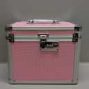 Small Medication Combination Lock Boxes with Code for Personal Items, Medicine Lockbox for Documents - 7.1 x 5.1 x 5.3 Inches Pink