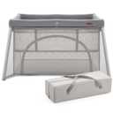 HARPPA Travel Crib with Comfy Pad, Lightweight Portable Crib Requires No Assembly, Foldable Pack and Play for Baby and Toddlers, Compact Play Yard with Bed,Gray