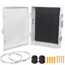 Electrical Junction Box, Outdoor Water Resistant Nema Enclosure, Ventilated ABS Plastic WiFi Project Box with Internal Mounting Panel & Hinged Cover 13" Lx 9.2" Wx 3.7" H
