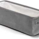 Juvale Toilet Paper Storage Basket for Bathroom Organizing - Rectangular Narrow Storage Bin (Gray, 16 x 6 x 5.5 in.) - Long Narrow Basket - Fabric Toilet Paper Bin