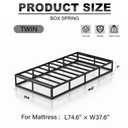 Twin XL Box Spring 7 Inch Heavy Duty Metal Bed Base with Fabric Cover