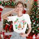 2 x Christmas Matching Family Shirts Family Matching Outfits Merry Christmas Magical Tshirt Xmas Holiday Vacation Tee Tops (White, XXL)