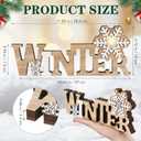 Christmas Desktop Decoration Glowing Light Winter Snowflake Decor for Home Office Living Room, Timber Standing Ornament 10. 6 Inch