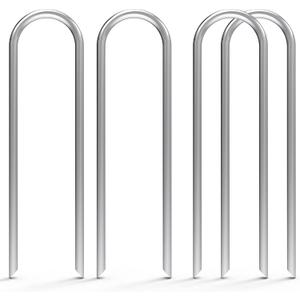 MySit 6 Inch 100 Pack U Shaped Garden Stakes, Heavy Duty 11 Gauge Galvanized Drip Irrigation Stakes Landscape Staples for 1/2" to 1-1/2" Soaker Hose, Weed Barrier, Yard Decorations, Fencing