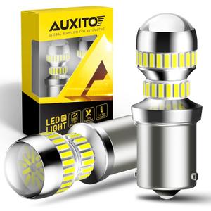 AUXITO 1156 LED Bulb White 400% Super Bright 7506 BA15S P21W LED Light Replacement with Projector for Backup Reverse Tail Brake DRL Turn Signal Parking Light, Pack of 2