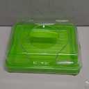 Chilled Portable Serving Tray Platterbox with Reusable Ice Pack with Lid Shrimp Cocktail Serving Dish Platter Cold Food Buffet Server for Appetizer Veggie Fruit Food Parties Outdoor Picnic, Green