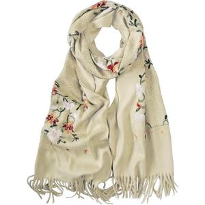 Urban CoCo Women's Embroidered Tassel Long Shawl Oversize Scarf Wraps for Women (#3-light Camel)