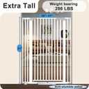51" Extra Tall Cat Gate for Doorway/Hallway, 30-41" Wide，Pressure Mounted Pet & Dog Gates Walk Through, Cat Fence Indoor No Drilling，Auto Close,White