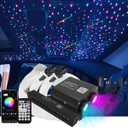 AKEPO 20W RGBW Twinkle Dual-Head Different Color APP Fiber Optic Lights, Colorful Meteor Light Kit+900pcs 0.03in 9.8ft Optical Fiber Star Ceiling Light Kit for Car Headliner Star/Home