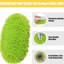 Microfiber Mop Refill for HoMerit Wall Cleaner, 2 Pack Reusable Washable Washer Pads, Dust Cleaning Walls, Ceilings, Windows, Baseboard, Dry Dust/Wet Wash Pad, Green-2