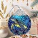 3" Stained Glass Sea Turtle Ornament, Christmas Ornament, Christmas Ornaments for Tree, Heirloom Keepsake, Gift Exchange, Gift Idea, Bauble Present