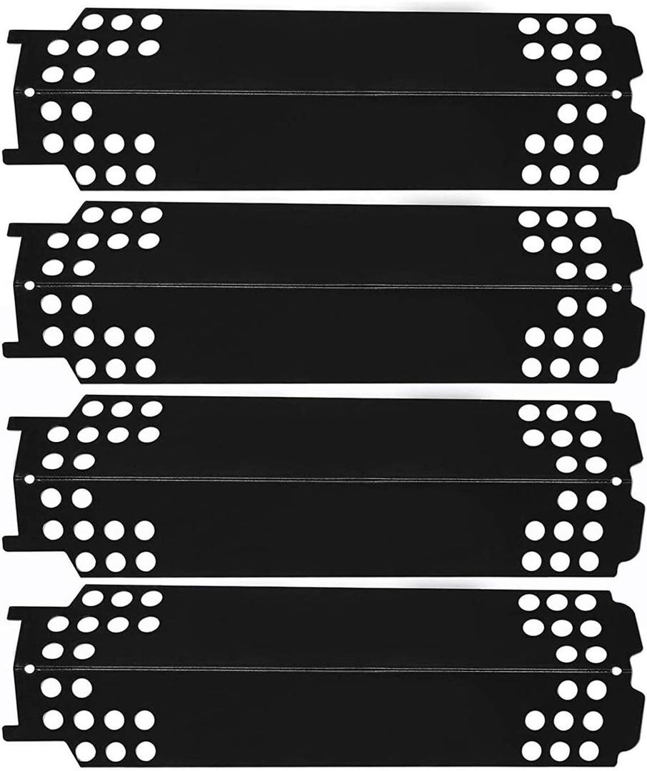 Hisencn 15 inch Grill Heat Plate Replacement for Charbroil 463436215, 466334613, 466342014, 463436213,G432-0096-W1, Porcelain Steel Heat Tent Shield Deflector for Kenmore 16113, 16115 (4 Pack)