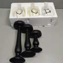 Set of 3 Lettered White Pumpkins on Candleholders Halloween Home Decorations Indoor Boo Pumpkins for Fall Autumn Home Decoration