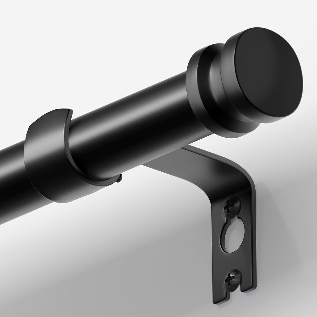TKZTKZ Sturdy Durable Curtain Rod:Black Curtain Rods for Windows 18-28 Inch,Adjustable Heavy Duty Curtains Rod for Bedroom/Kitchen/Dorm/Apartment/Door,Small Modern Decorative Drapery Rods (All-Metal)