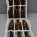 12 Pack Amber Glass Bottles 8oz with Pump Dispensers, Refillable Empty Pump Bottles for Bathroom, Kitchen, Shampoo, Soap, Lotion  Includes 2 Funnels & 12 Labels