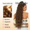 Ponytail Extension 30 Inch Claw Clip Pony Tails Hair Extensions for Women Long Curly Ponytail Synthetic Hairpieces for Daily Use(Brown highlight dyeing, 30)