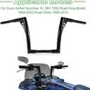 Ape Hangers for Motorcycle Handlebar - Ohhmoto 1-1/4" Diameter Sportster Handlebars Bar Compatible with Road King Glide Softail Slim Dyna XL 883 1200 Breakout Fat Boy 1984-2024,12" Rise Black